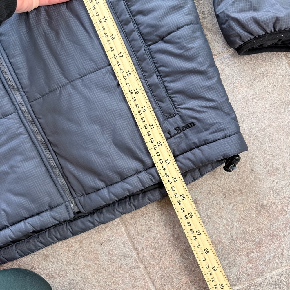 L.L. BEAN Factory Store Full Zip Hooded Parka Puffer Jacket 2000s Gray Size Med - Picture 7 of 10